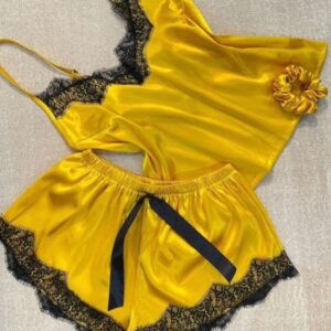 Golden Luxe Satin Pajama Set