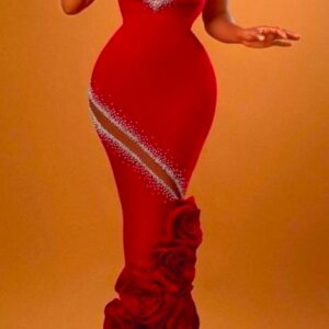 Scarlet Rose Mermaid Gown